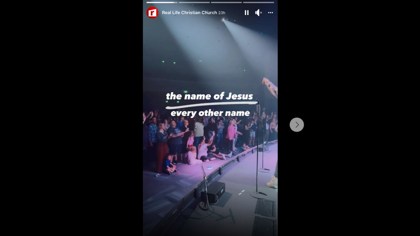 Christian Church using Facebook stories