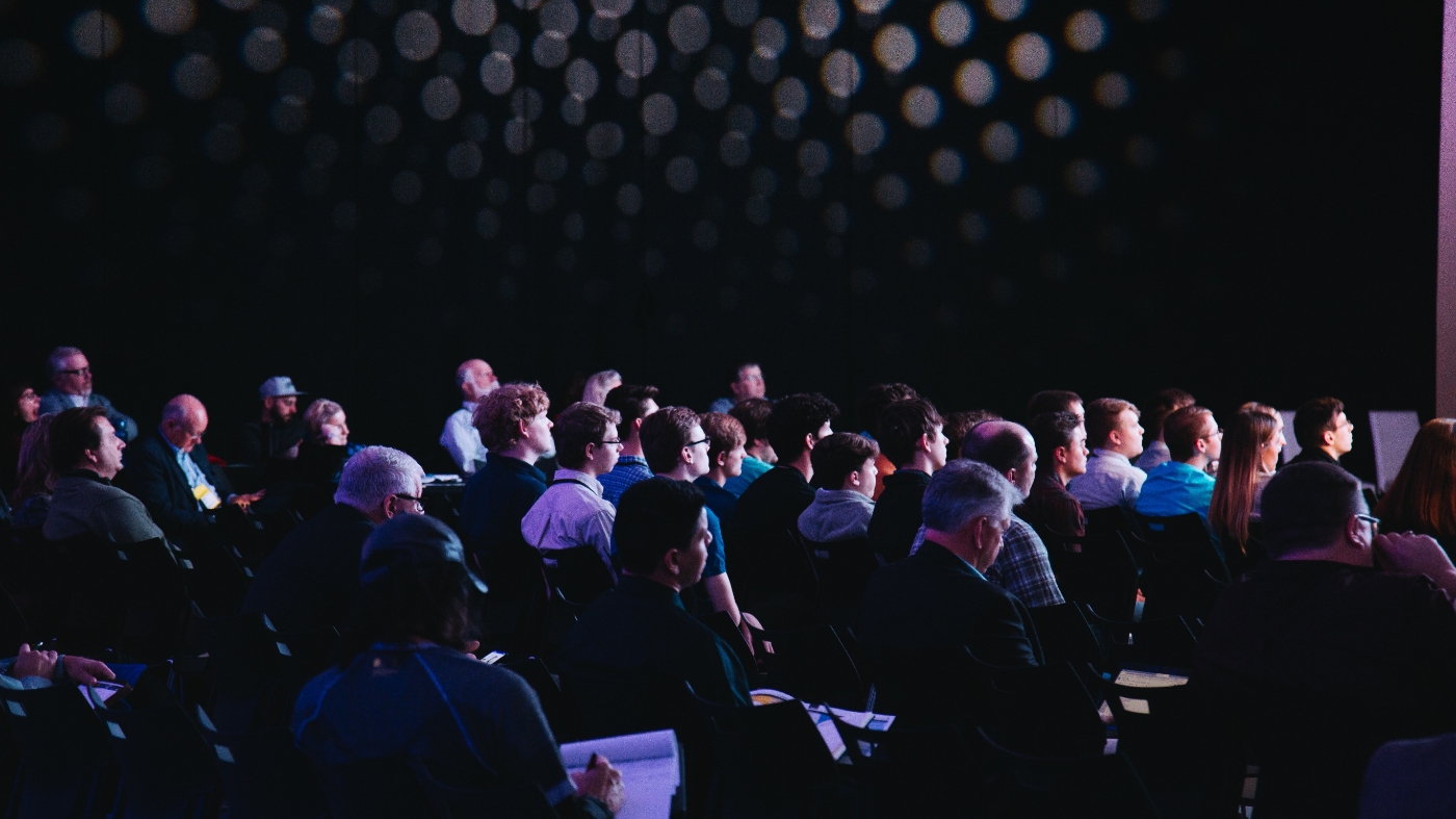 Audience attentively listening
