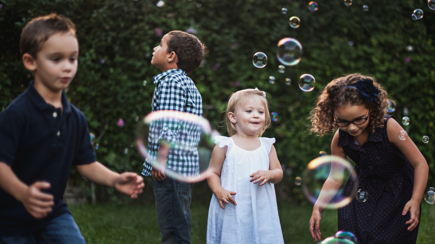 Children playing outside together