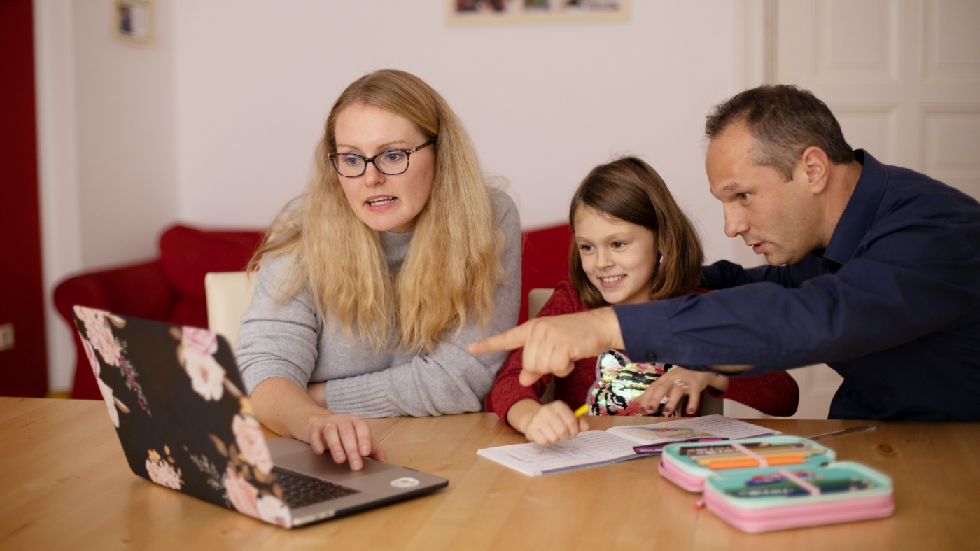 Parents teahing kids