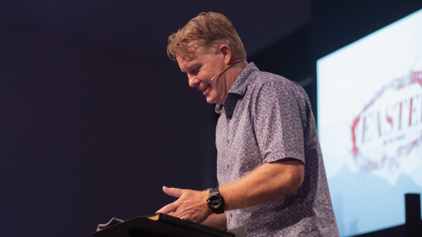 Pastor giving his easter speech