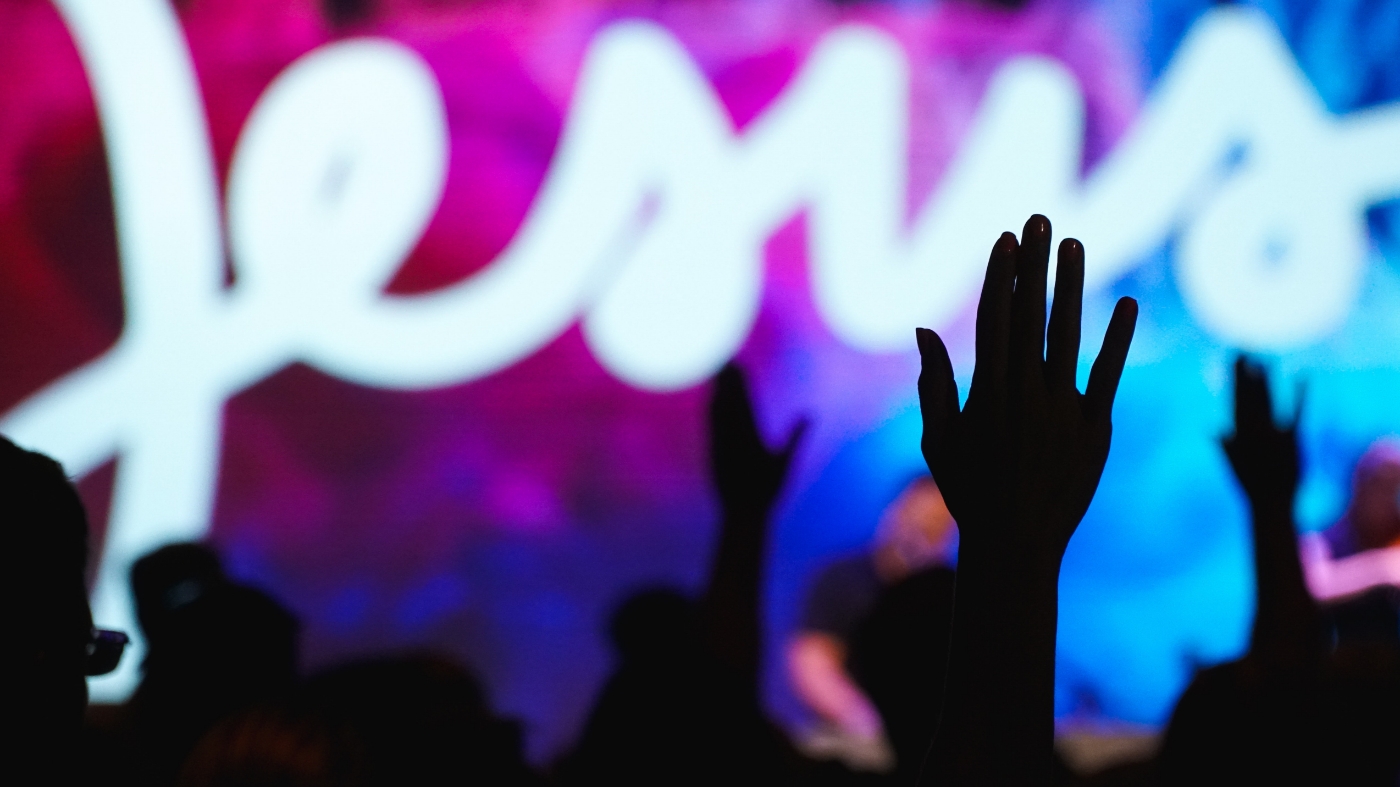 Church congregation singing