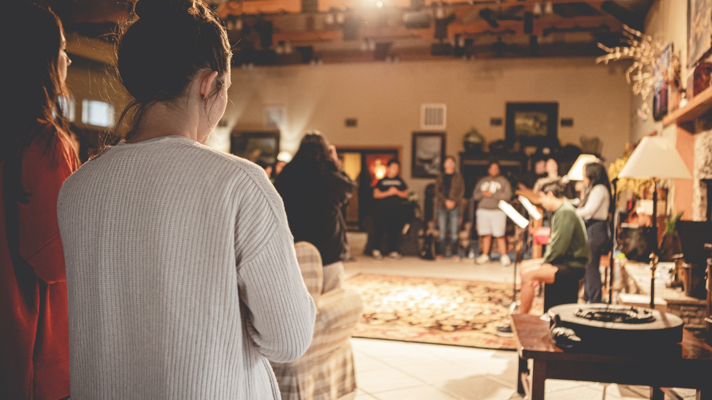 Song service at a church leader's house