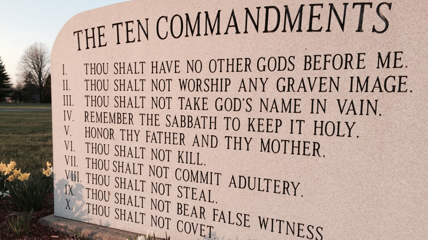 Ten Commandments in stone