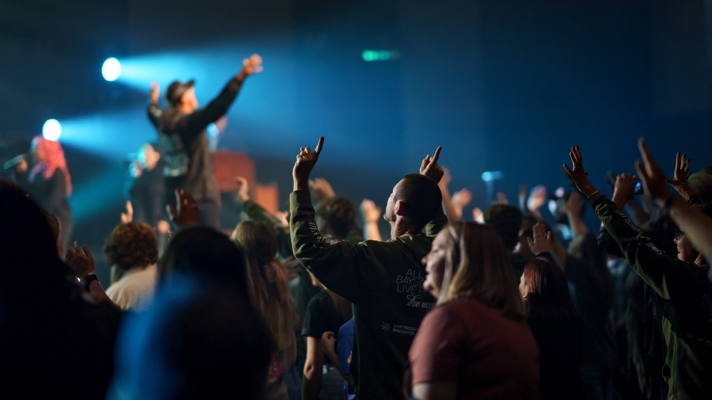 Church congregation singing