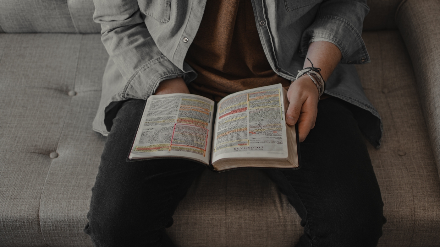 Man reading the bible