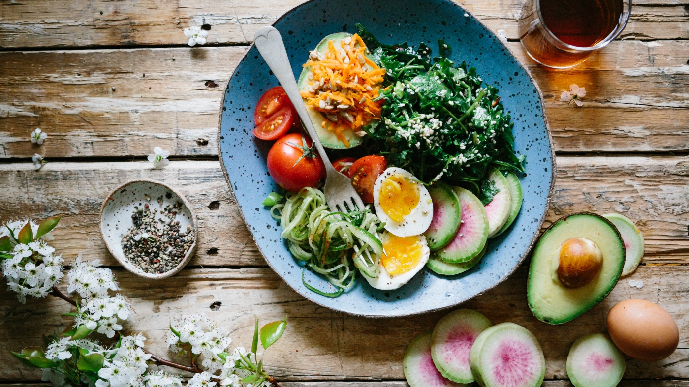 A plate full of healthy food