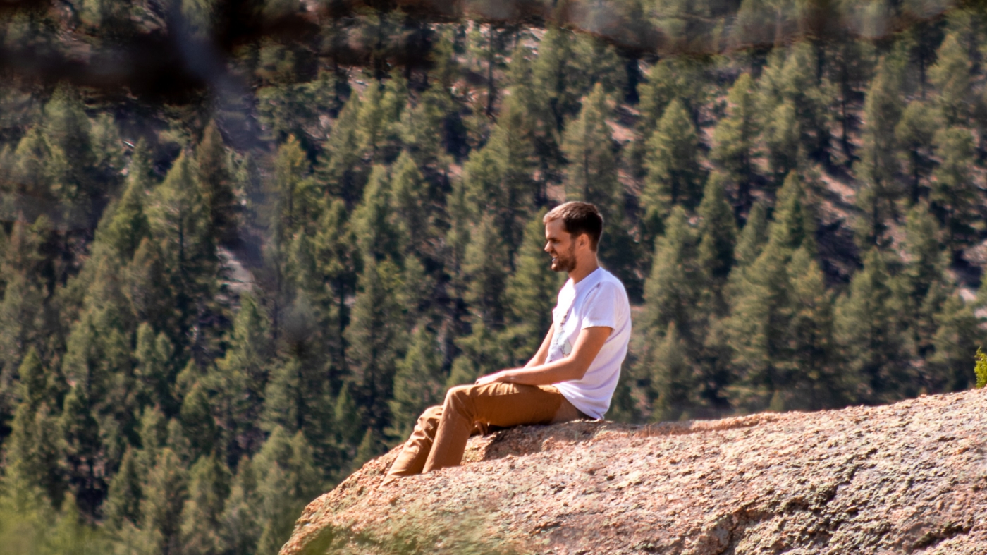 Practicing self reflection outdoors