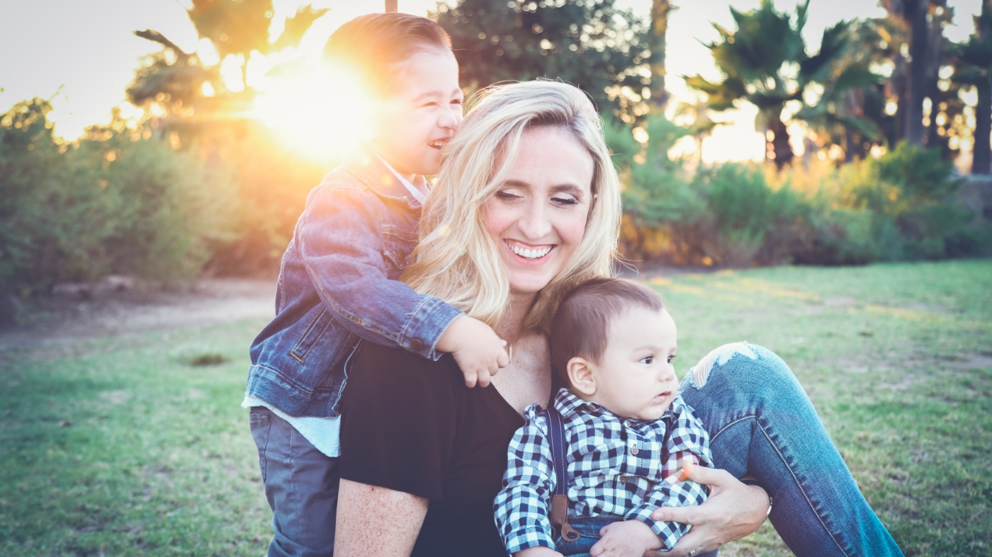 Mom with kids feeling encouraged