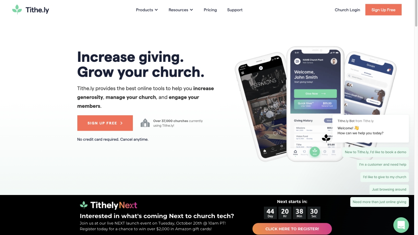 Tithe.ly website