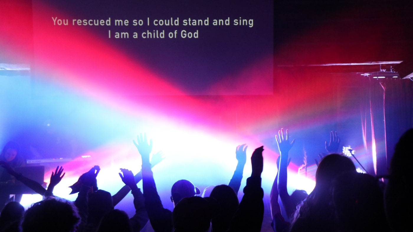Church music team leveraging cloud based digital signage