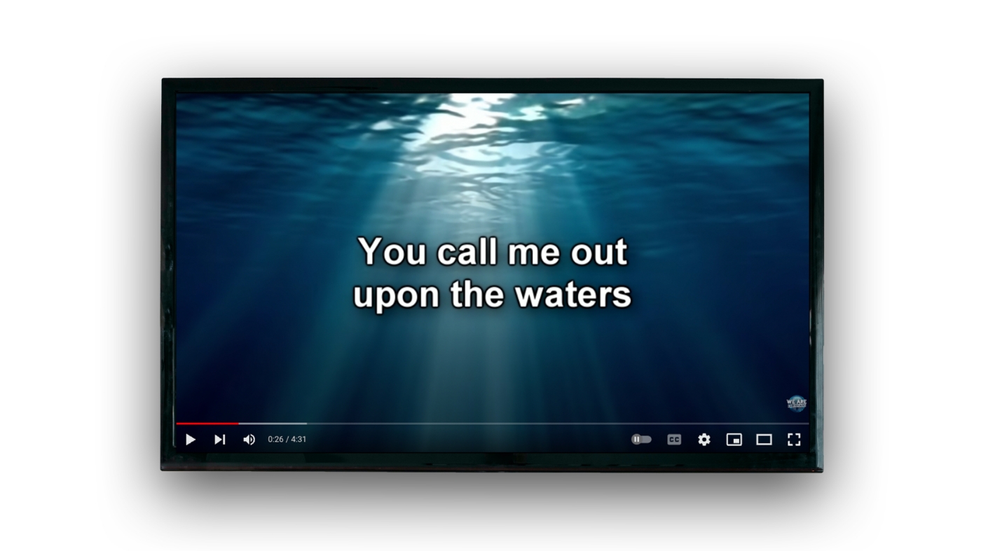 Using digital screen for song service