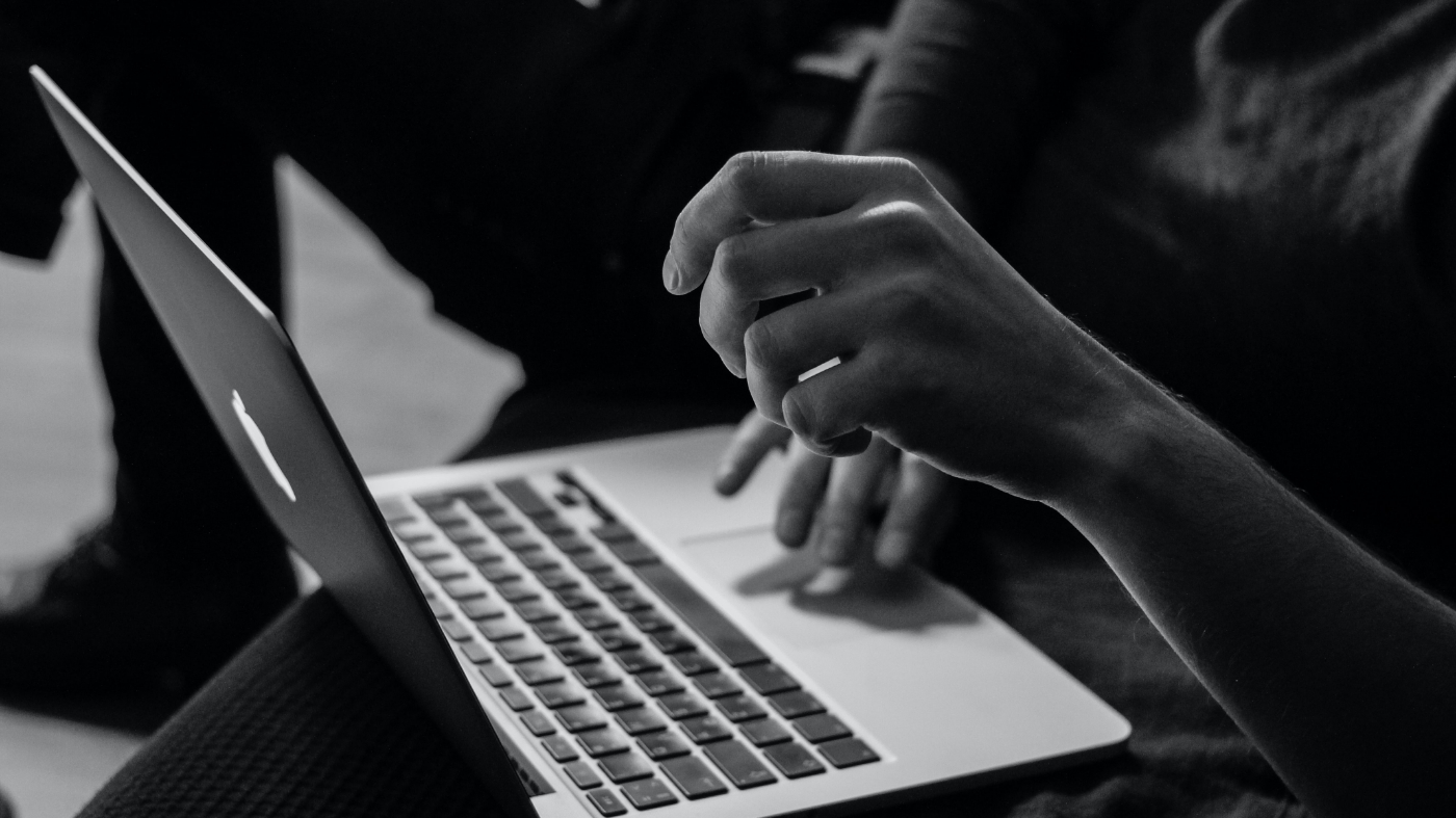 Person using cloud computing