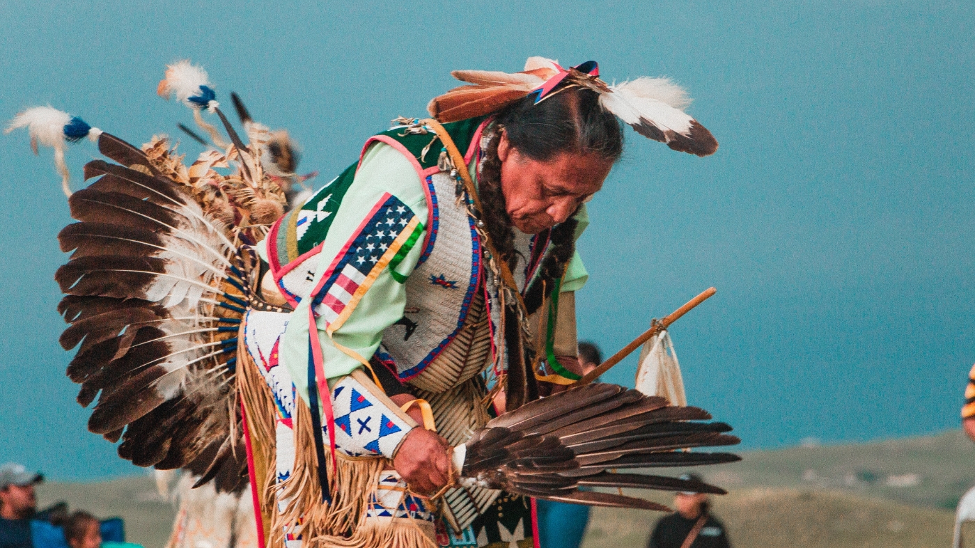 Native American doing traditional dance