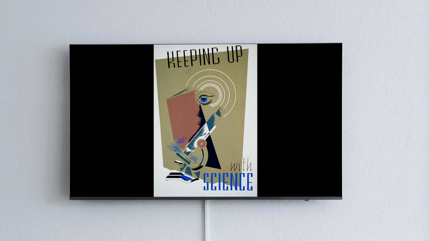 Science poster on digital sign