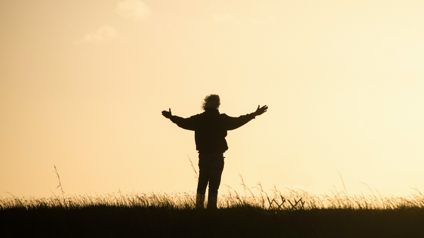 Man spending time with God outdoors