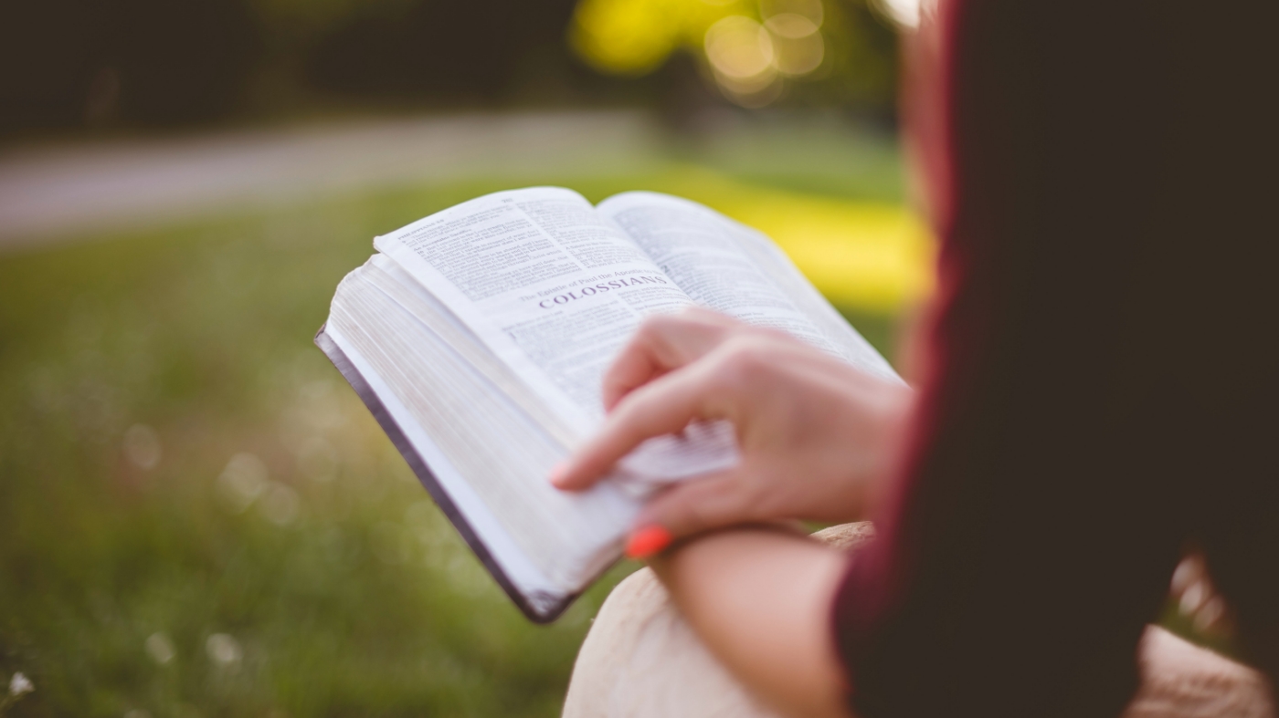 Woman reading bible