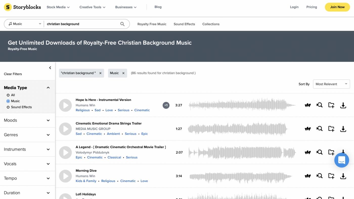 Story Blocks playlist platform