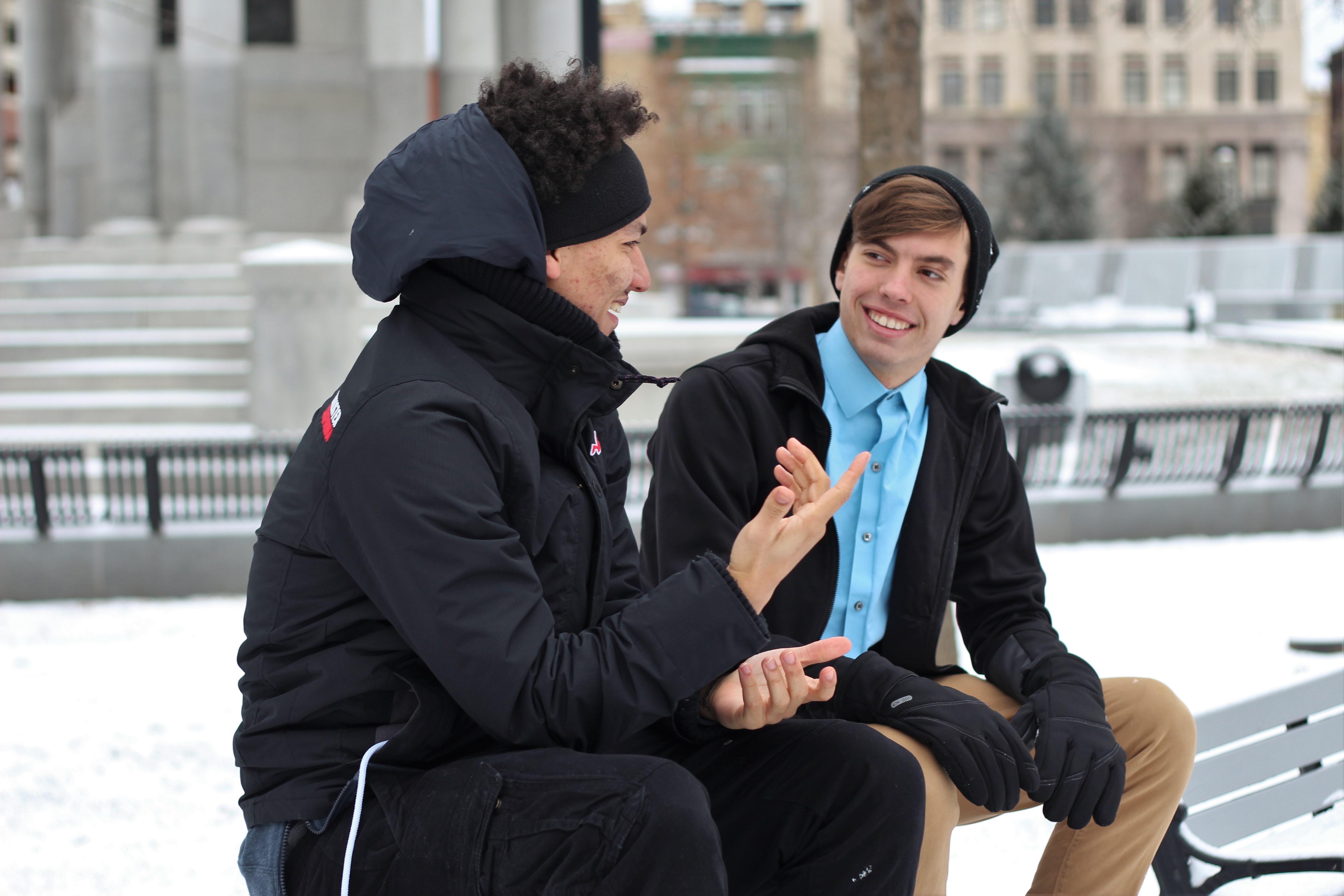 Talking to someone