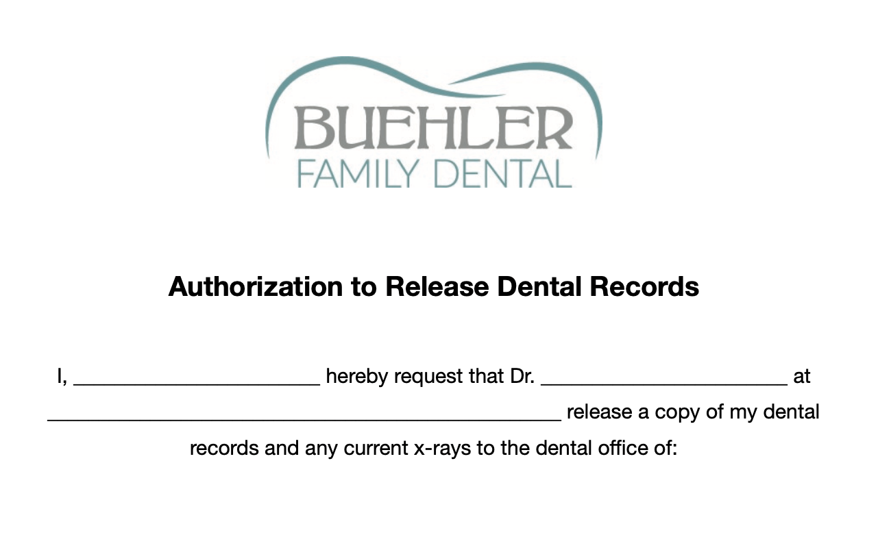 Buehler Family Dental New Holland Pa Patient Forms