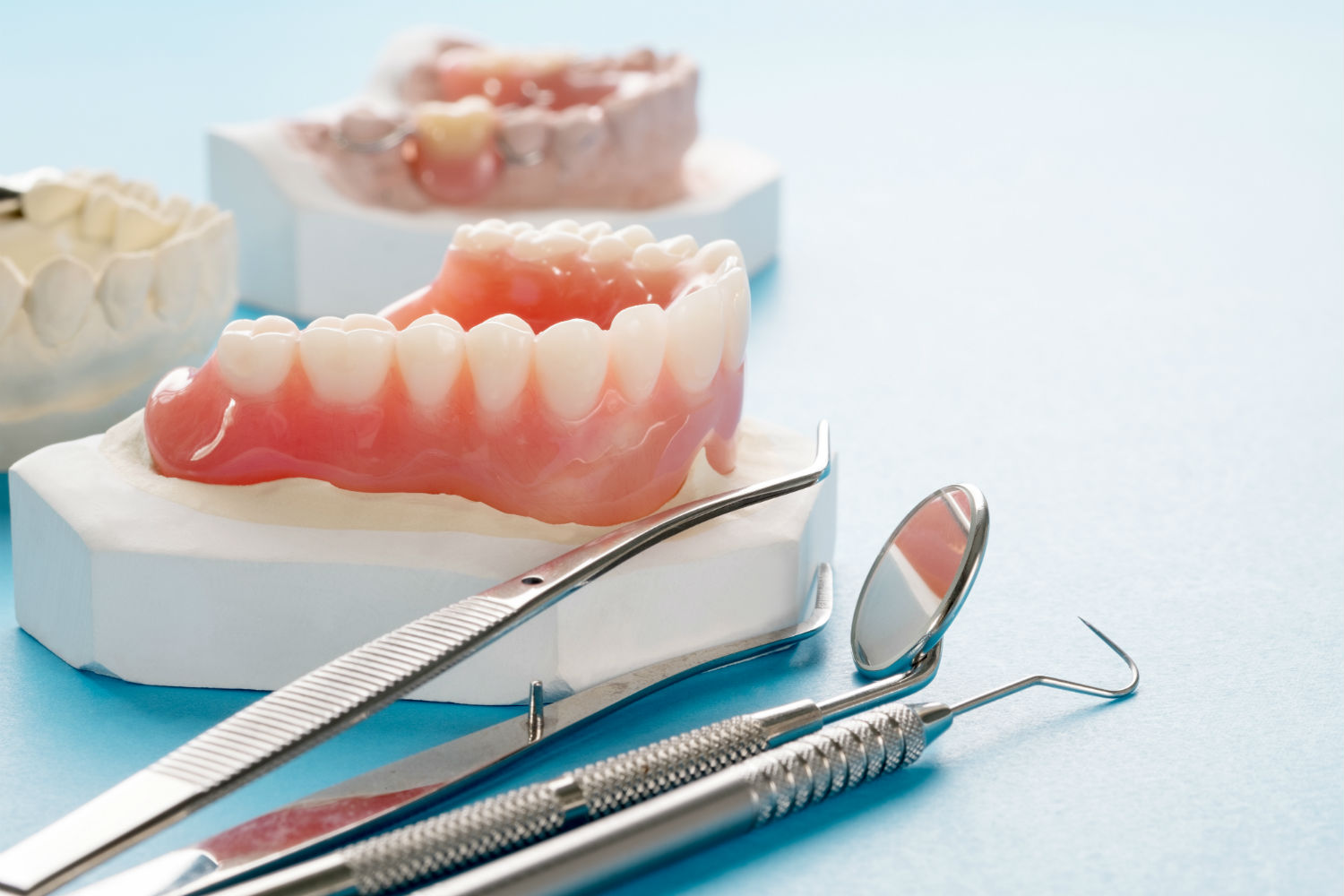 Dentures prepped and ready.