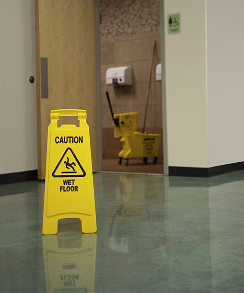 Janitorial services in office building