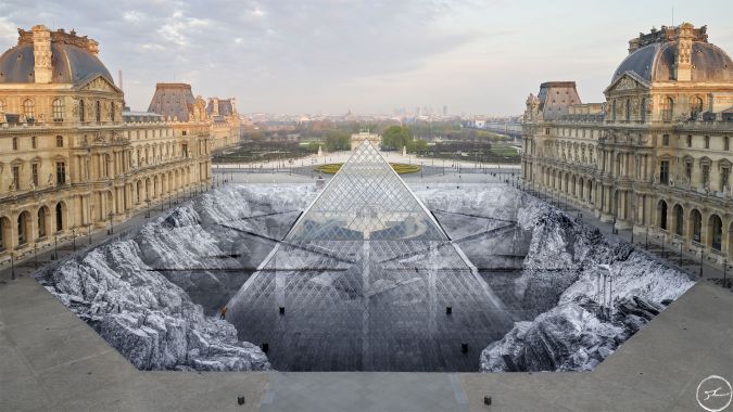 JR Louvre Paris art éphémère