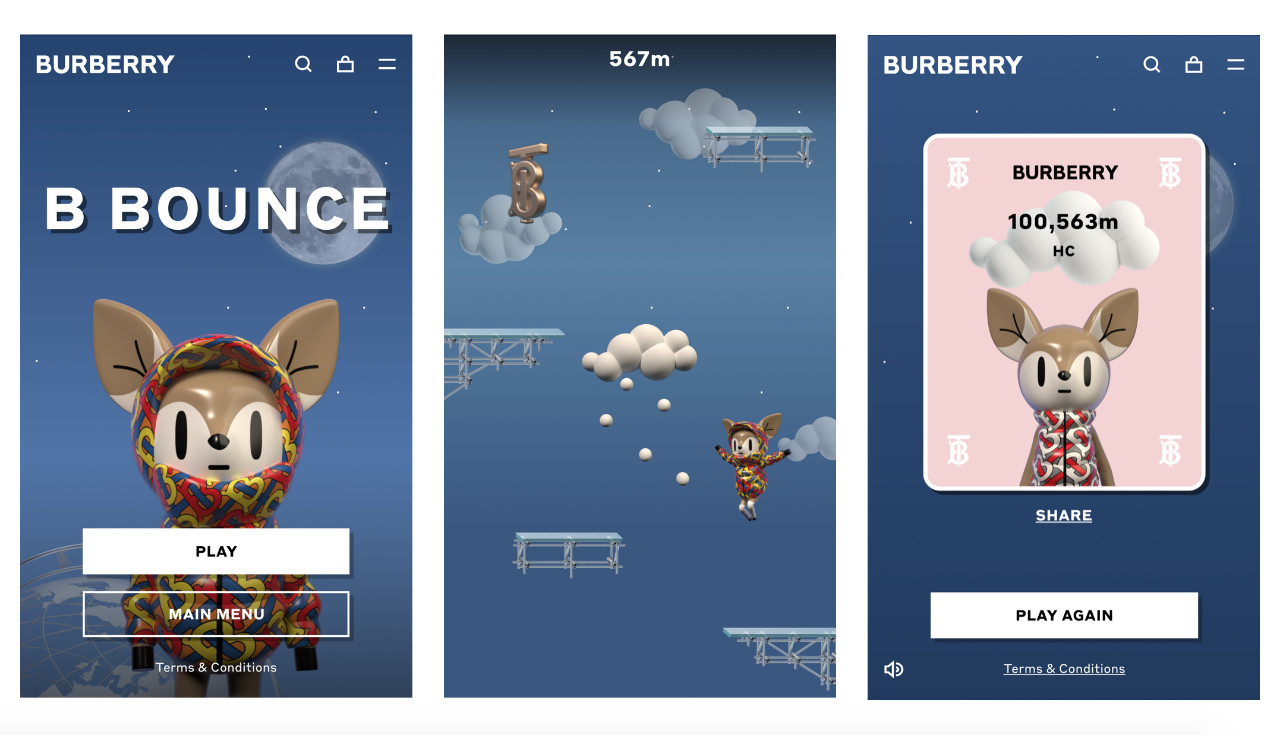 Jeu d'Arcade Burberry gamification