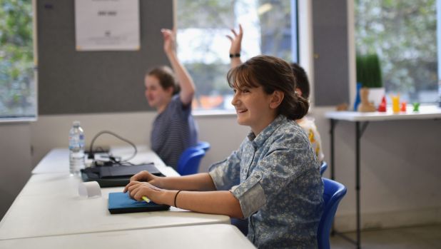 Emma Mitchell, 12, at the two day Lemonade Stand business course for kids run by Collective Campus in Queen Street.