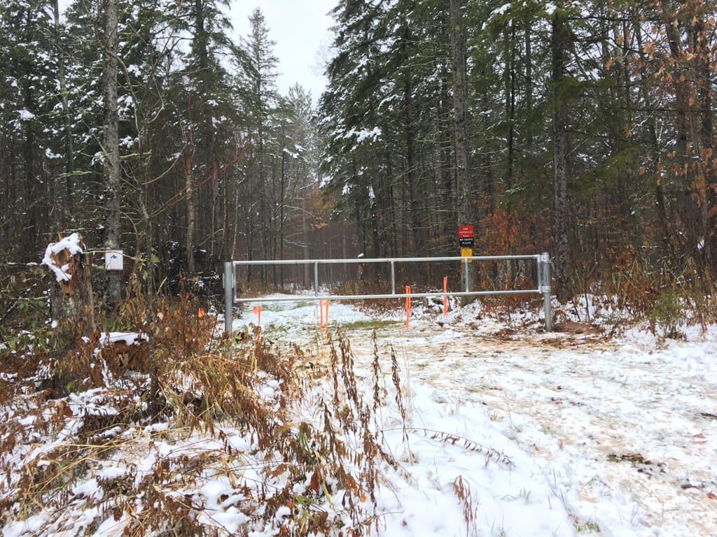 new gate for limiting access to the non motorized trails on the Blue Hills Trail