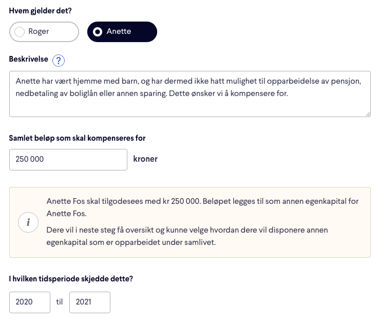 Spesifisering av arbeid i hjemmet