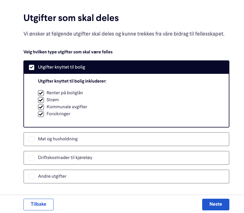 Kjøpesum og egenkapital for utregning av eierandeler
