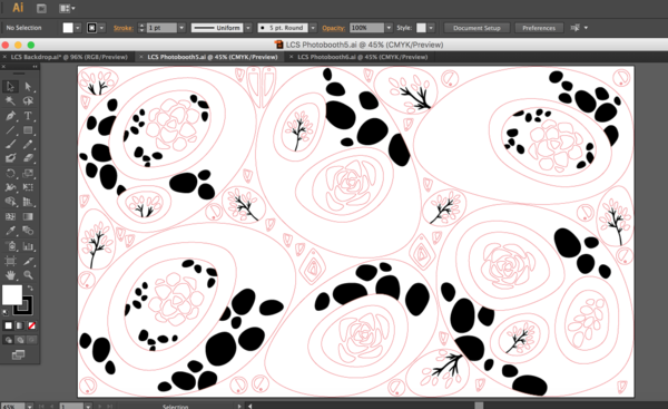 Illustrator file of section of photo booth background