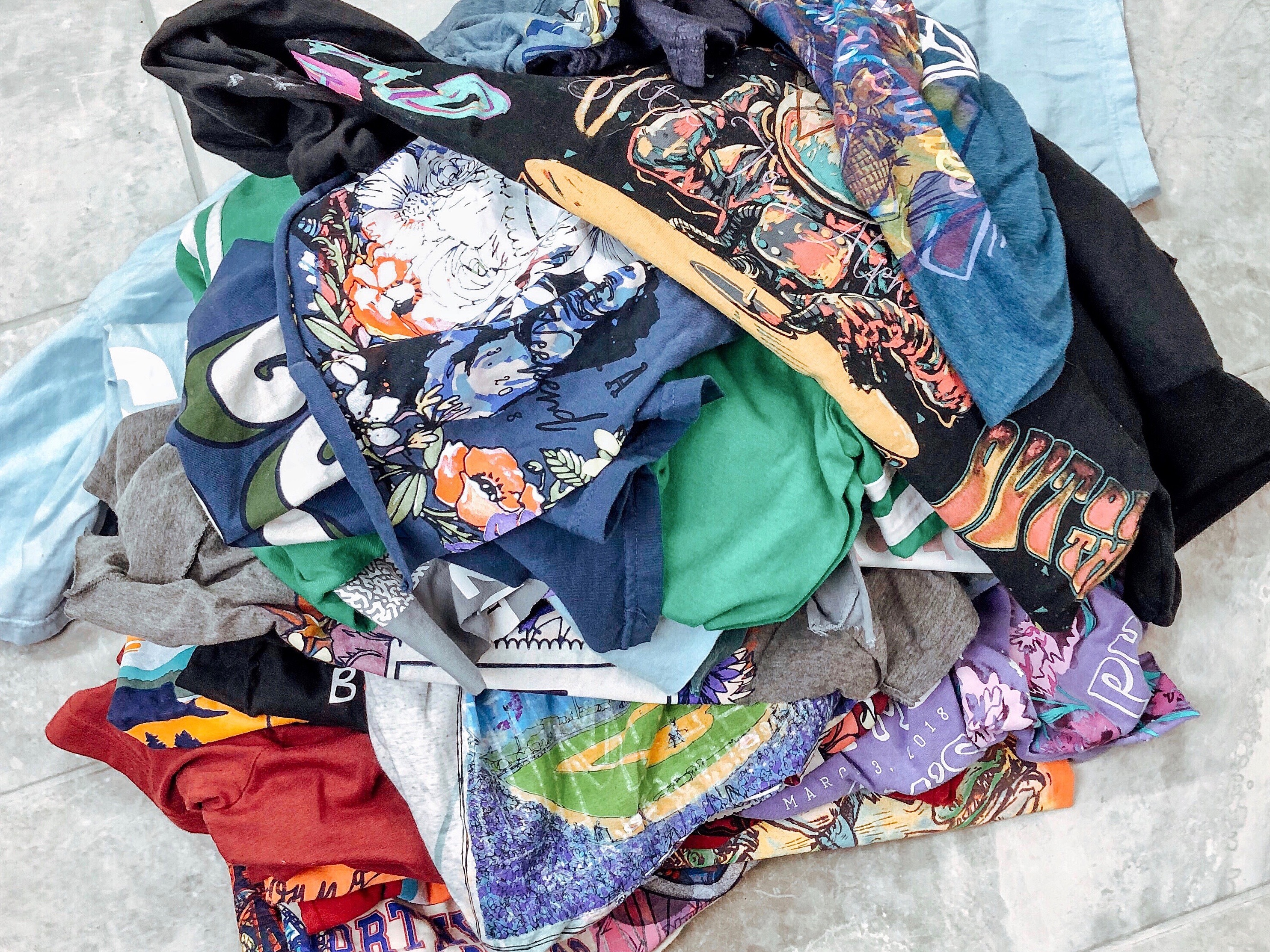 Pile of Test Print T-shirts