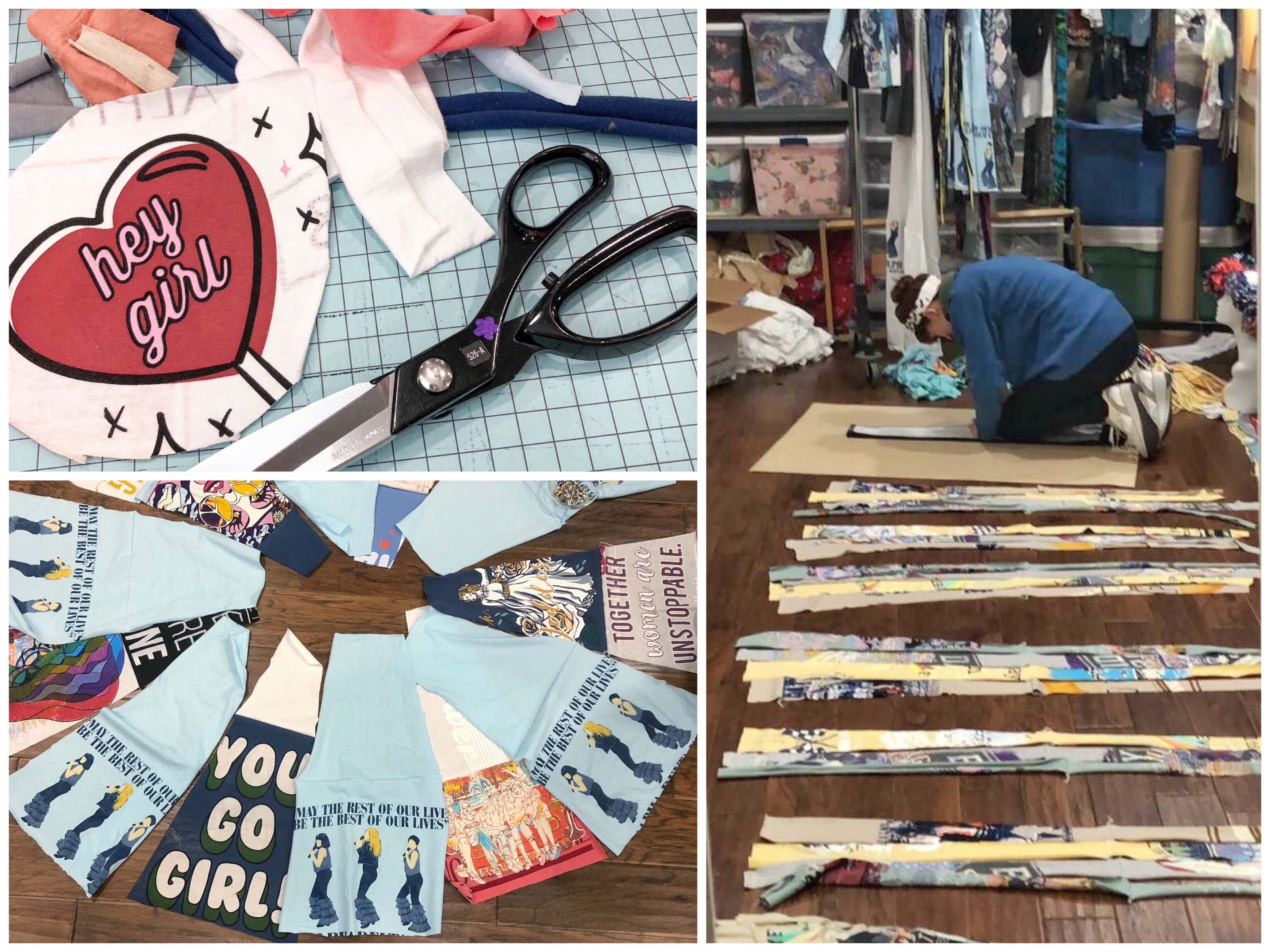 Making clothing designs from test print t-shirts