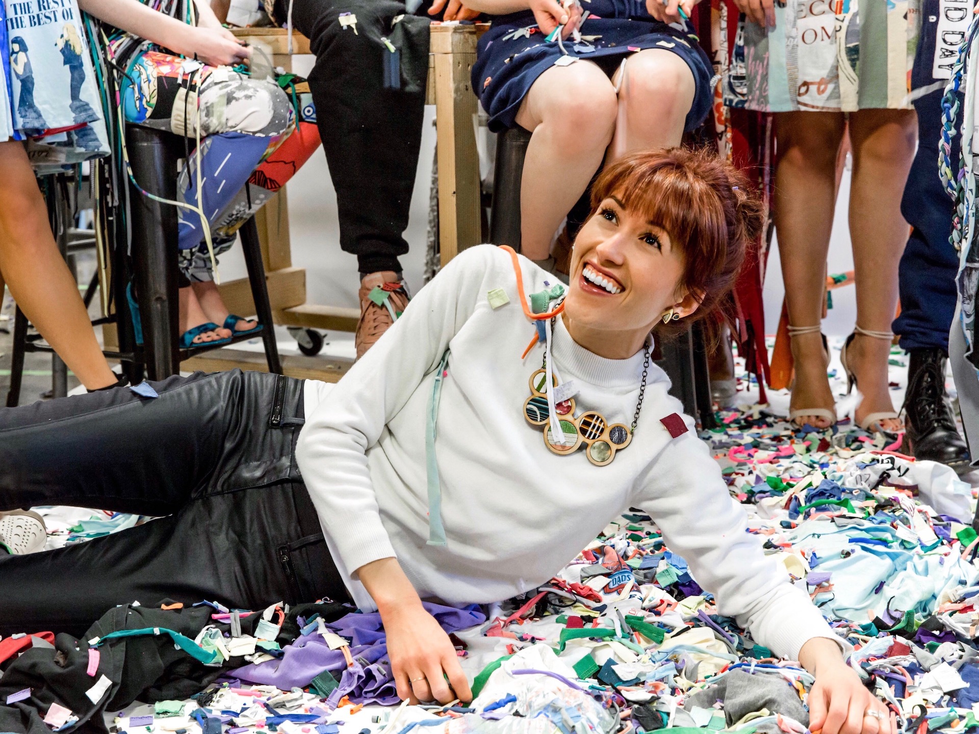 Designer Alyssa Bird Celebrating in the T-shirt Confetti