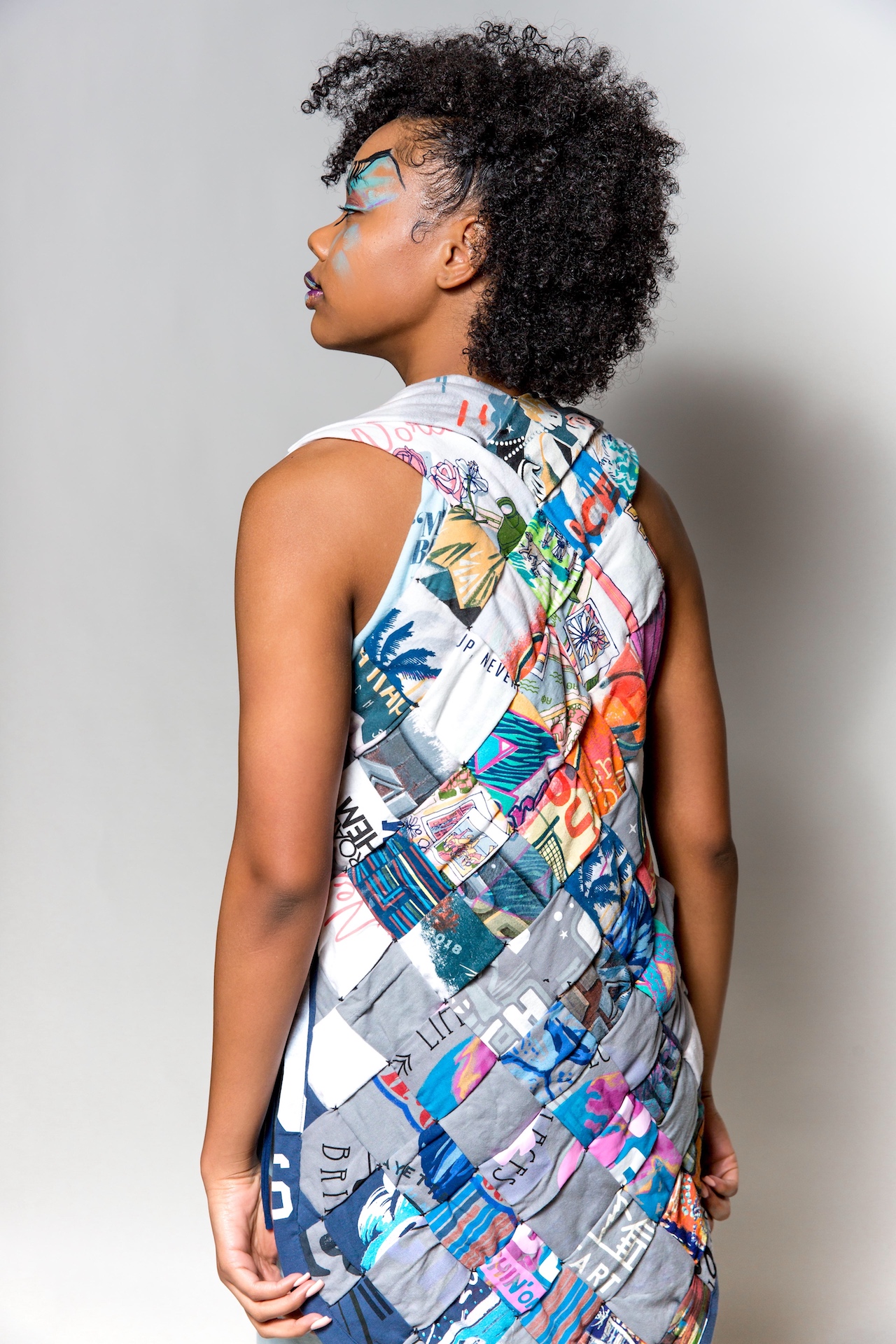 Upcycled Woven T-shirt Vest