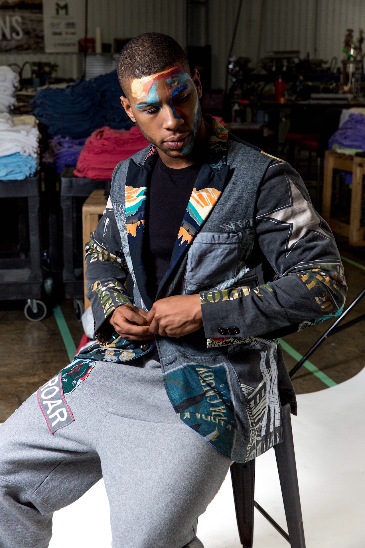 One-of-a-kind Upcycled T-shirt Men's Blazer