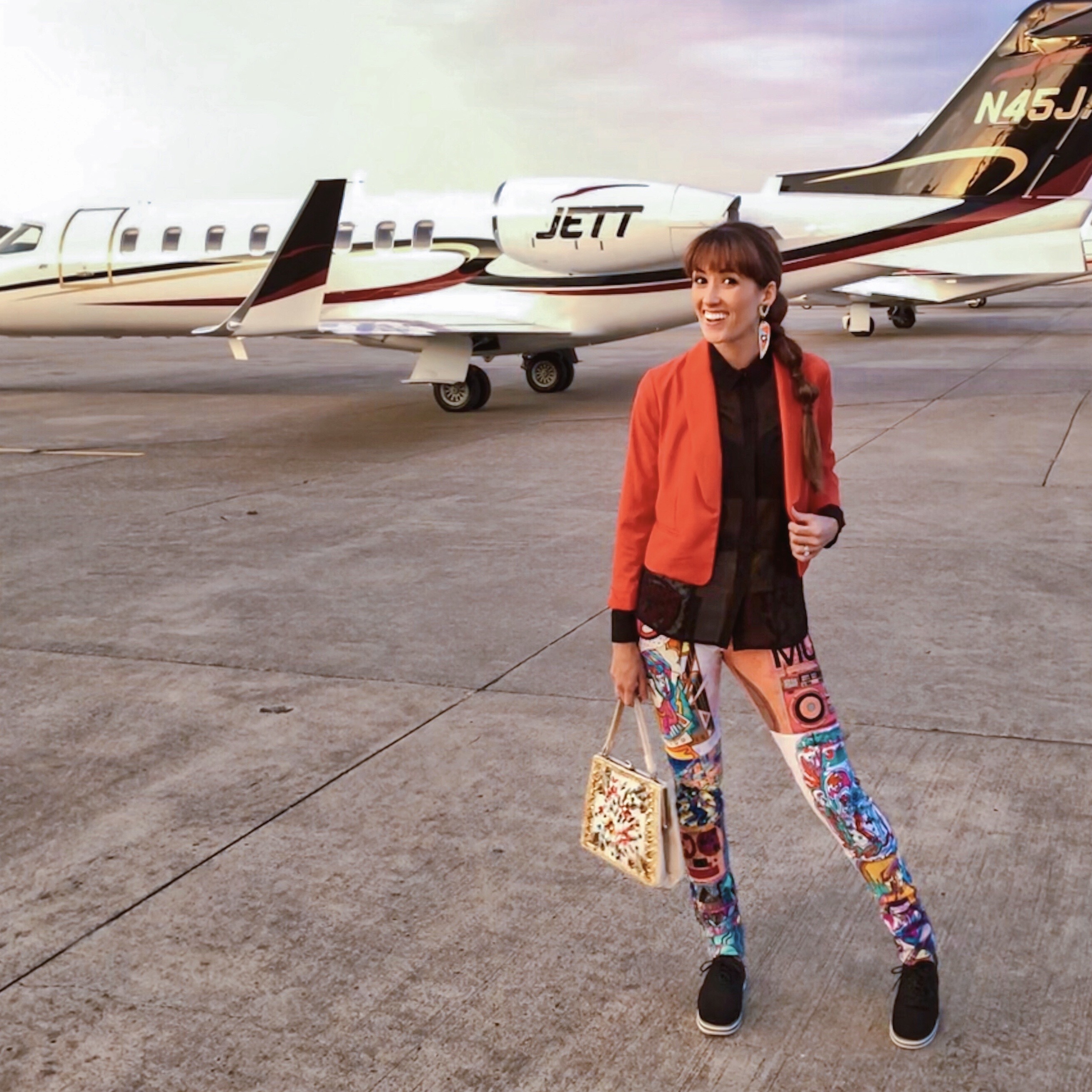Private Jet Goals. Rockin upcycled fashion for the runway