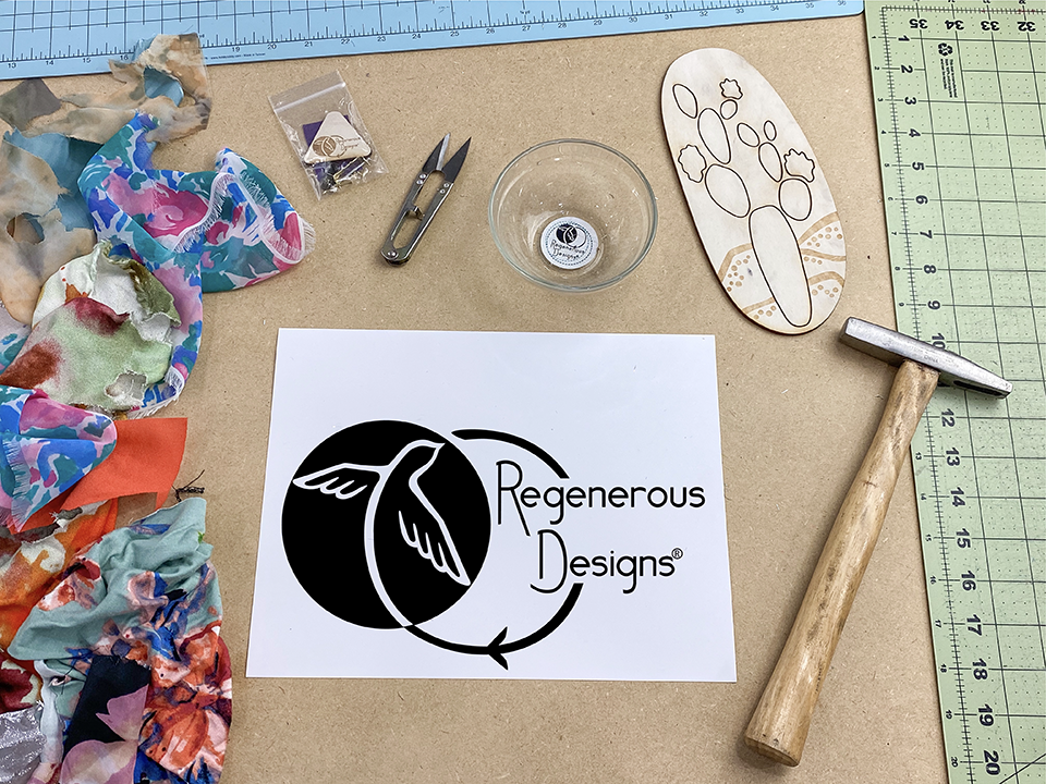 Regenerous Designs DIY art kit craft project - textile and wood cactus