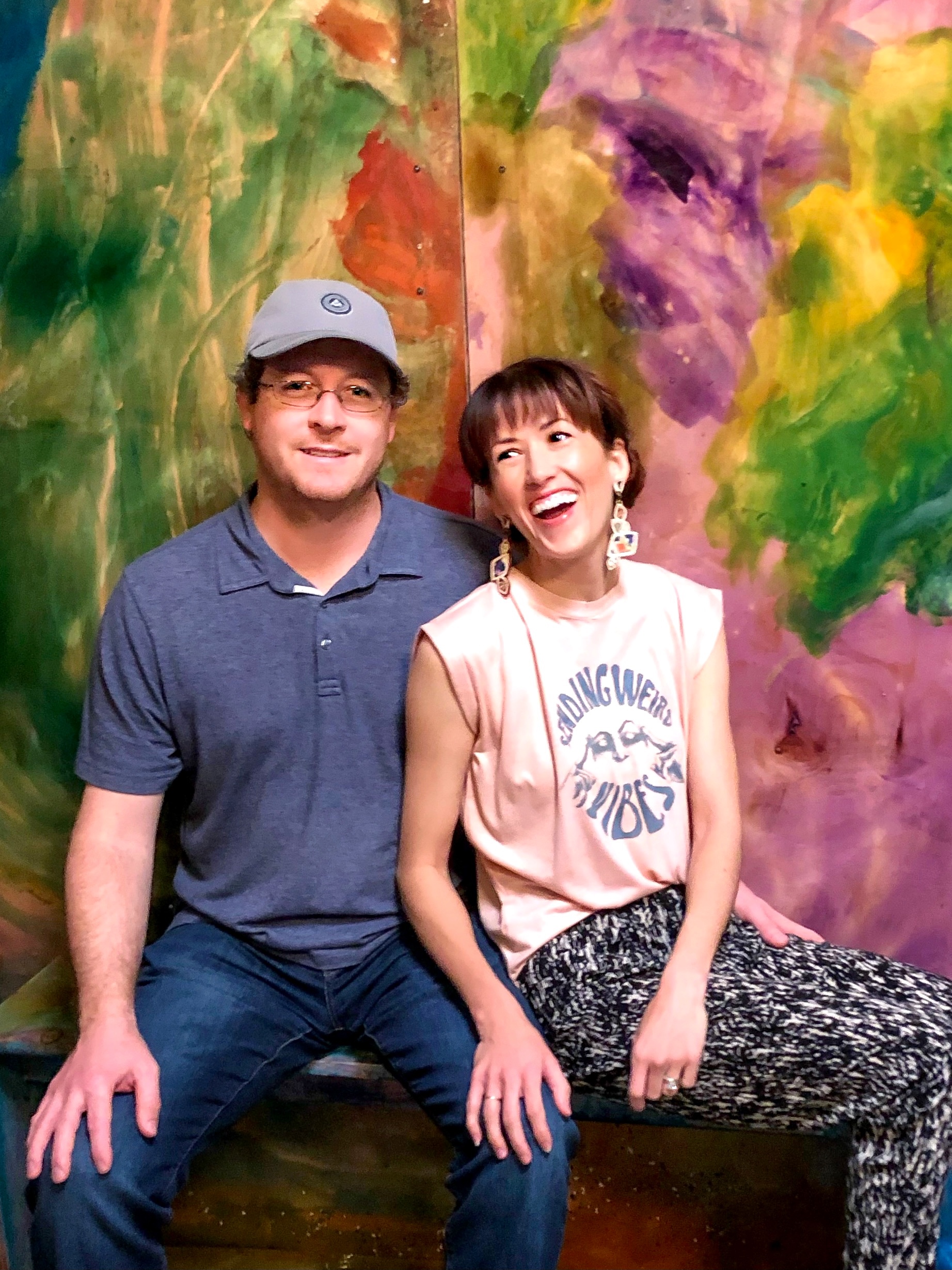 Alyssa Bird and her husband Nick Bahash enjoying art