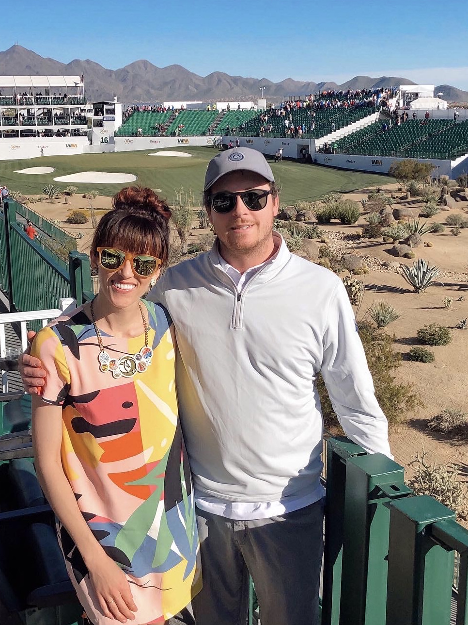 Alyssa Bird and her husband Nick Bahash at the Waste Management Phonix Open Golf Tournament
