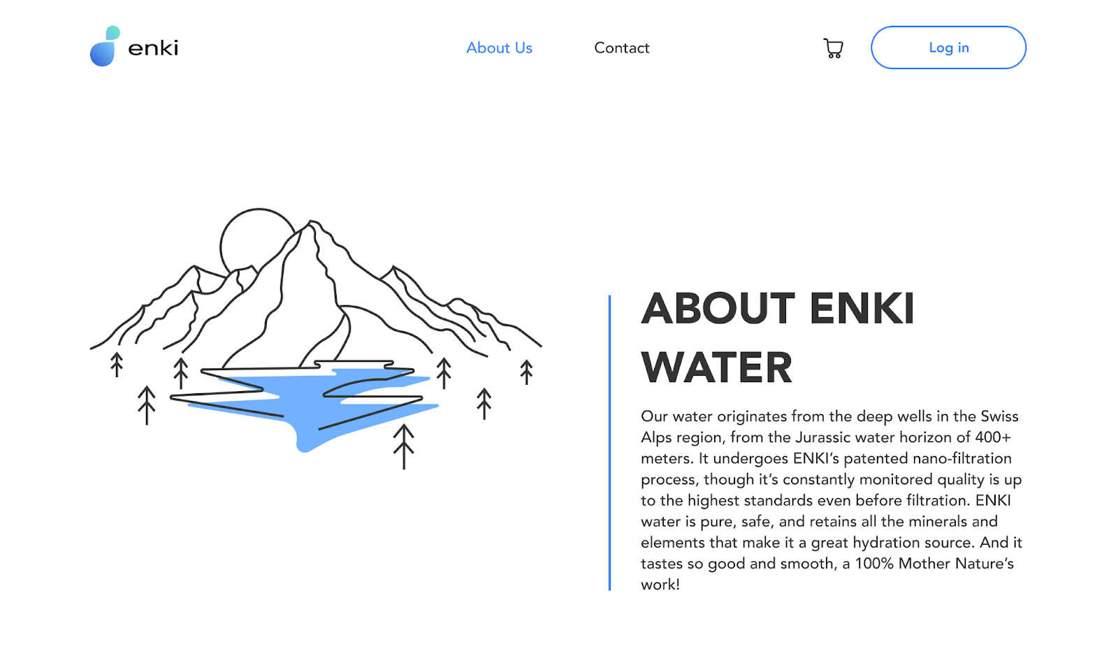 ENKI: The About page of the desktop version of the web app