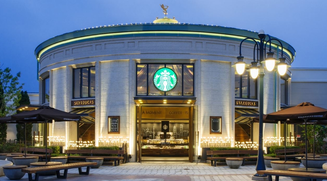 The new Starbucks store in Shanghai's Disneytown. (Photo courtesy of Starbucks)