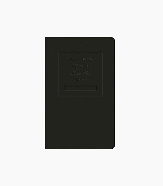 Public Supply 5x8" Soft Cover Notebook Embossed - Black
