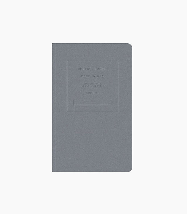 Public Supply 5x8" Soft Cover Notebook Embossed - Steel