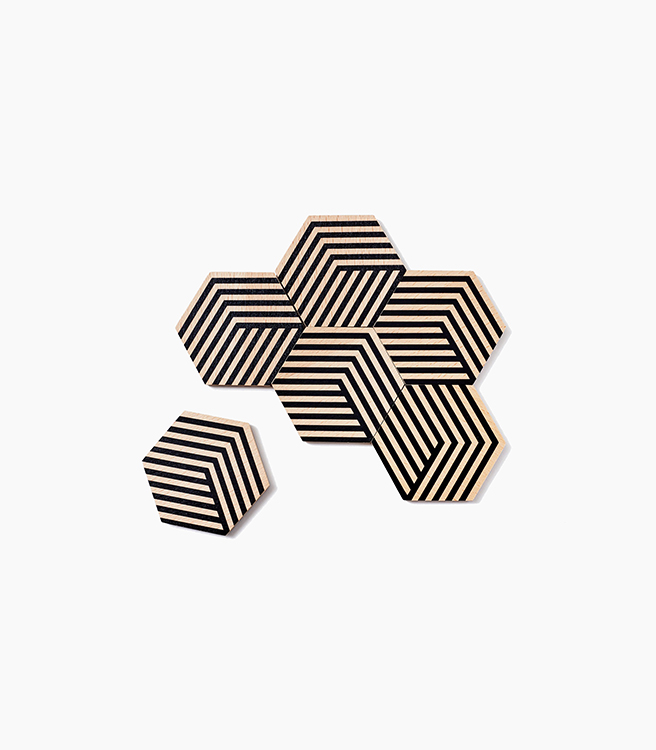 Areaware Table Tiles Optic - Black
