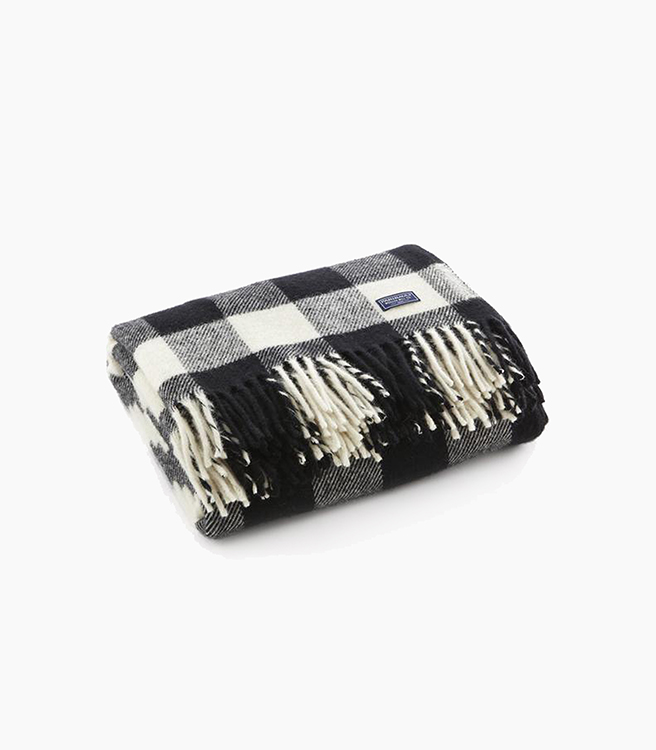 Faribault Woolen Mill Co. Buffalo Check Throw - White/Black