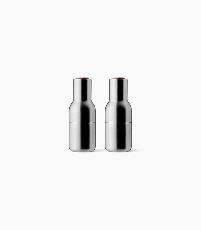 Menu Bottle Grinders Set of 2 - Brushed Stainless Steel