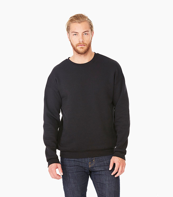 Bella + Canvas Unisex Sponge Fleece Drop Shoulder Sweatshirt - Black